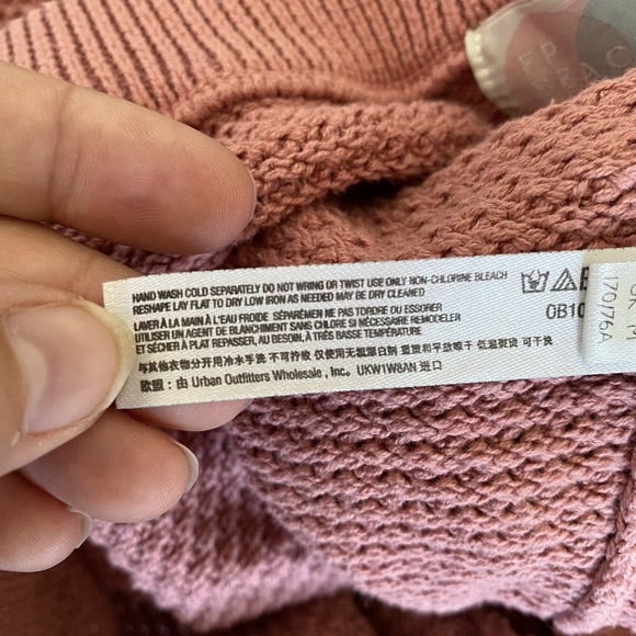 Free People Beach Hailee Sweater Bottoms Pink Coral Wide Leg Knit size M - Picture 9 of 11